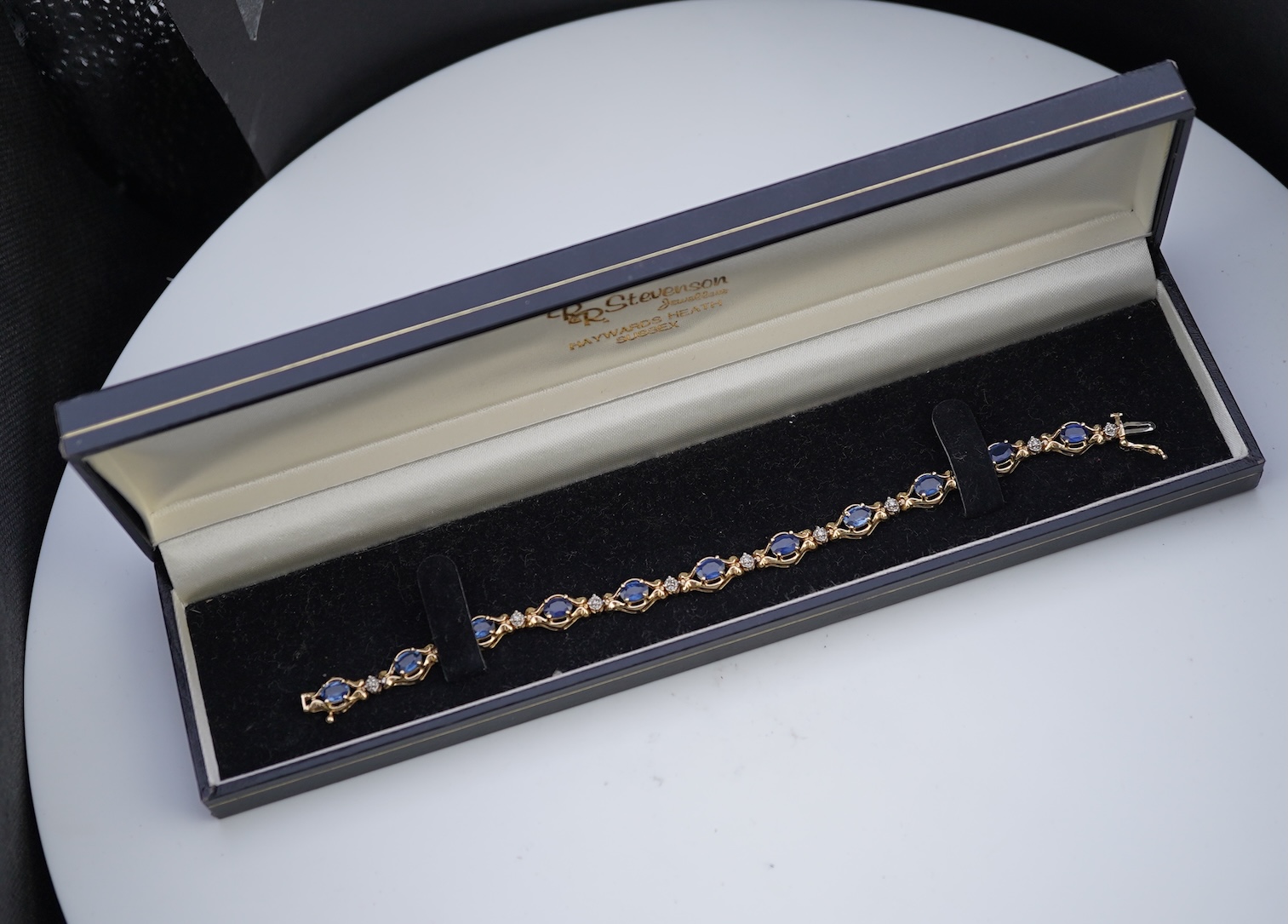 A sapphire and diamond bracelet